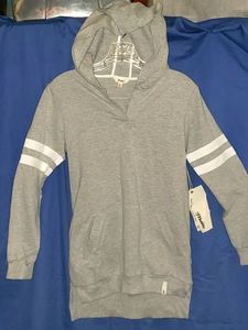 Maddie Grey w/ white stripe Hooded sweatshirt